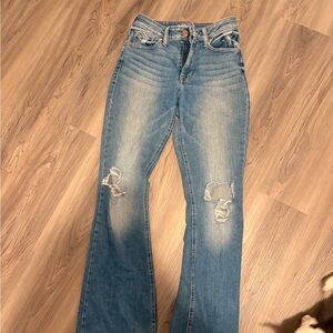 Edge Blue Distressed Flare Jeans